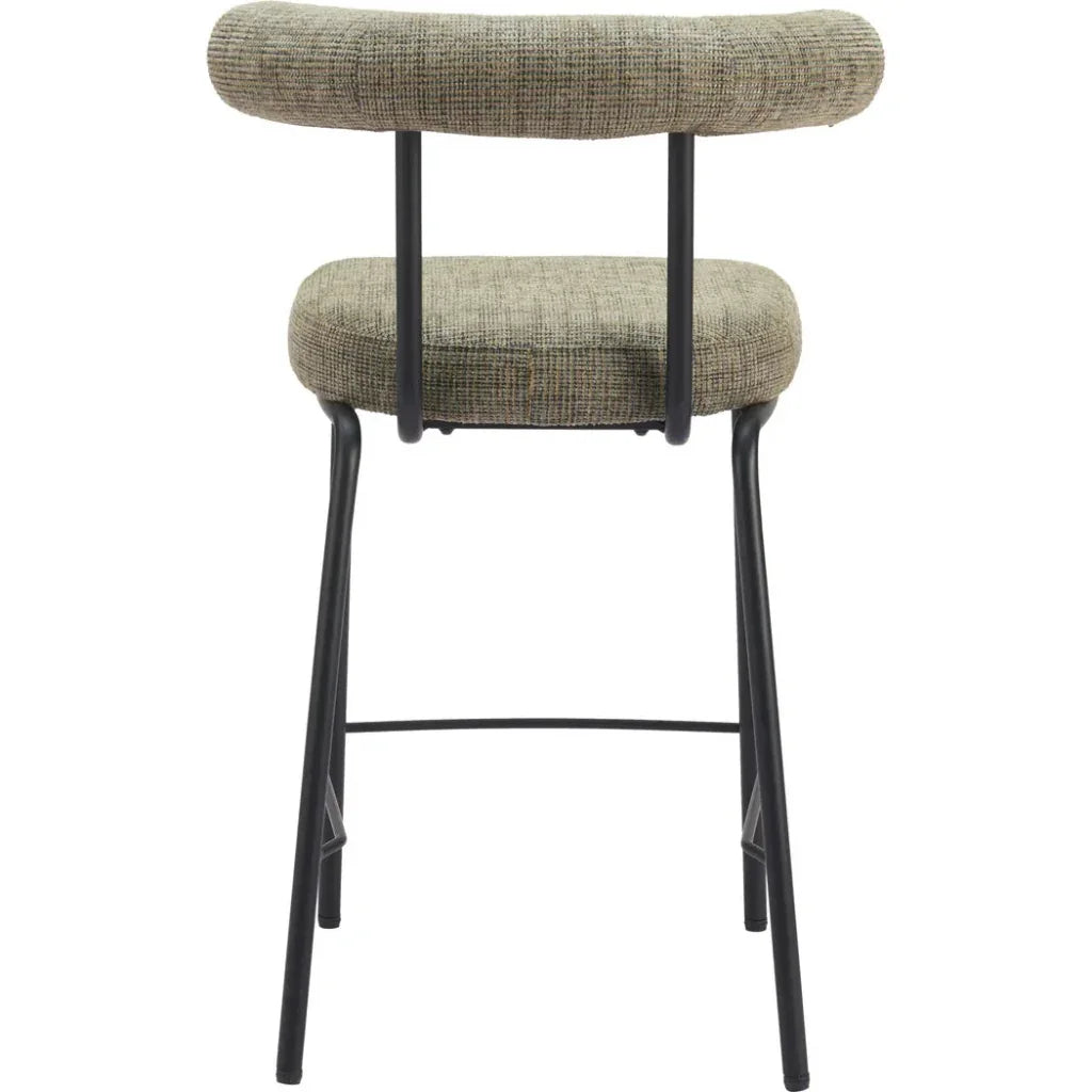 Kede Steel Green Tweed Counter Stool