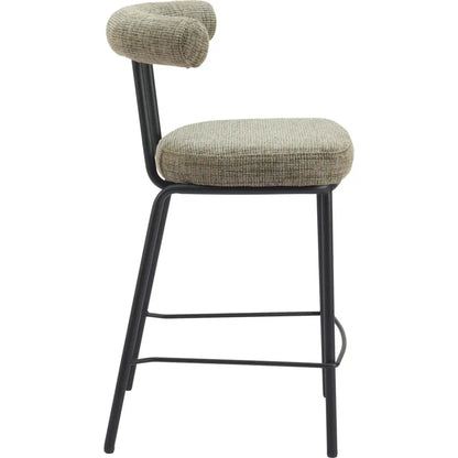Kede Steel Green Tweed Counter Stool