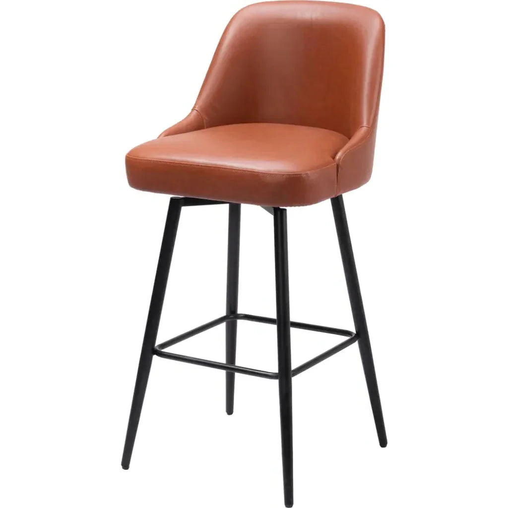 Keppel Brown Faux Leather Swivel Barstool