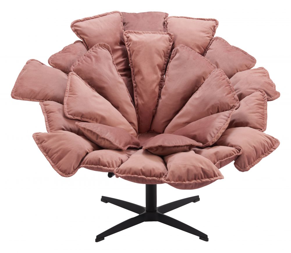 Kipas Pink Velvet Accent Chair