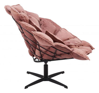 Kipas Pink Velvet Accent Chair