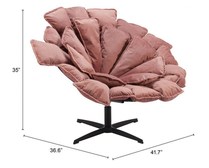 Kipas Pink Velvet Accent Chair