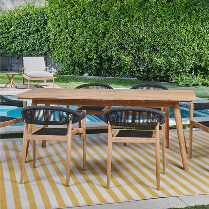 Klint Teak Patio Rectangular Dining Set 7PC