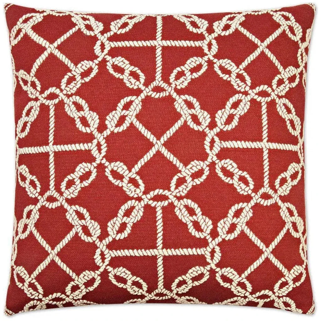 Knots Red Throw Pillow With Insert