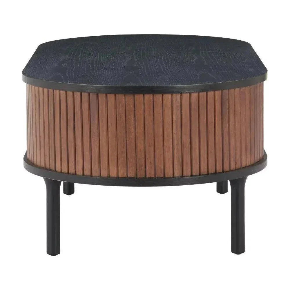 Koriana Wood Black & Walnut Oval Coffee Table