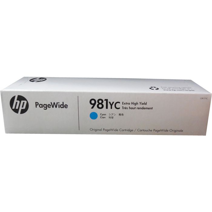New, Pre-Owned - HP 981YC Extra High Yield Cyan PageWide Ink Cartridge, L0R17YC