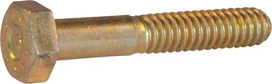 7/16-20 x 2 1/2 L9 Hex Cap Screw Yellow Zinc Plated Domestic USA (50)