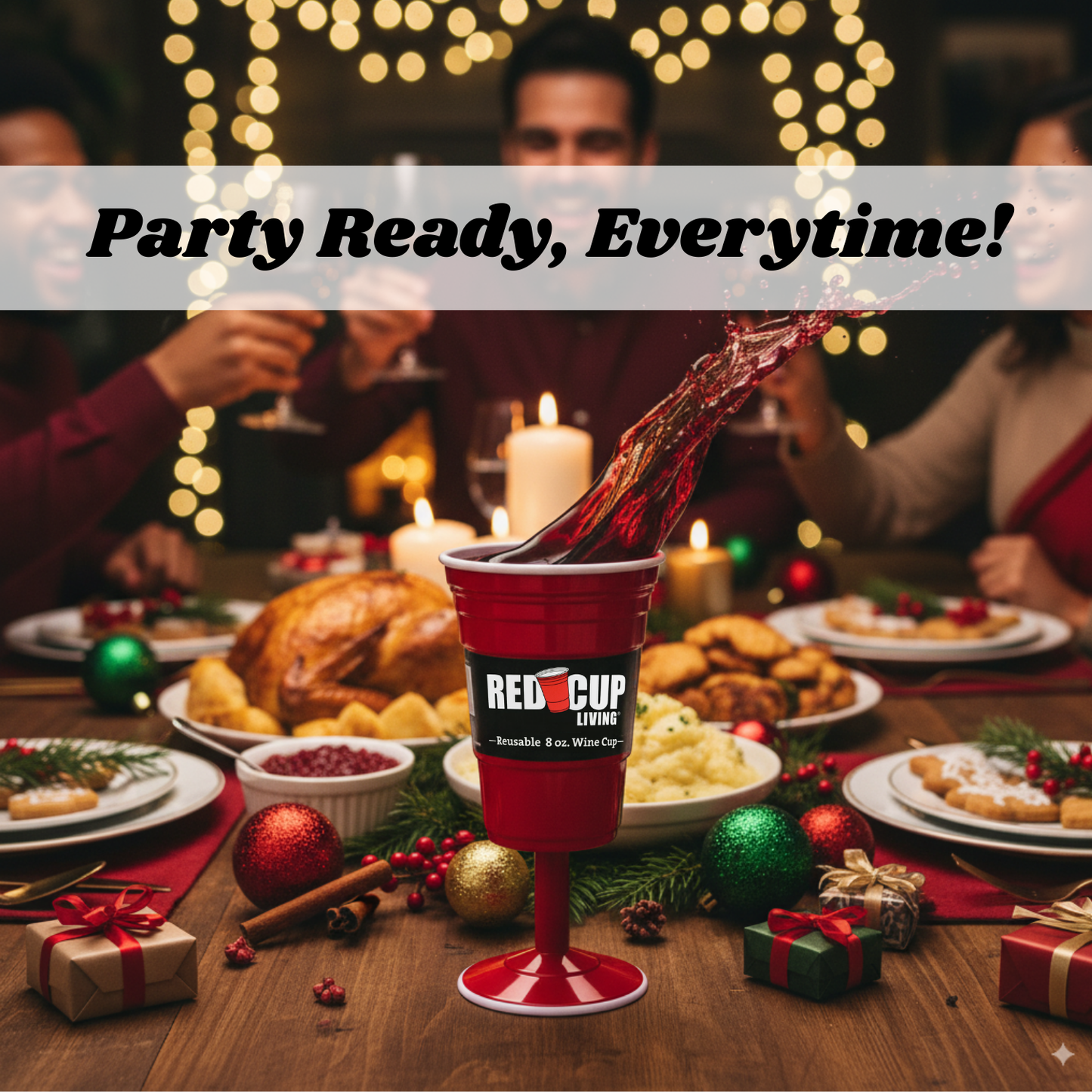 Reusable Plastic 8oz Wine Cup