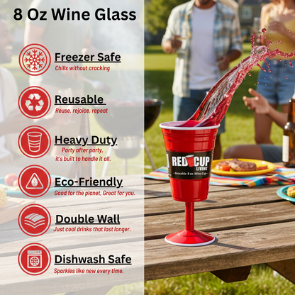 Reusable Plastic 8oz Wine Cup