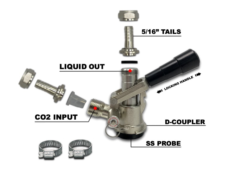 Keg Coupler, Sankey D-Type, SS Probe