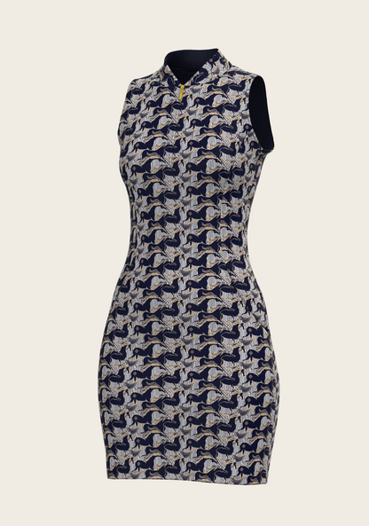 Espoir Running Horse Navy Dress