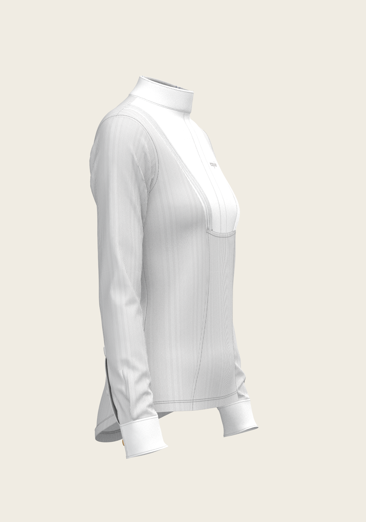  Stripes in Grey Short Pleated Long Sleeve Show Shirt