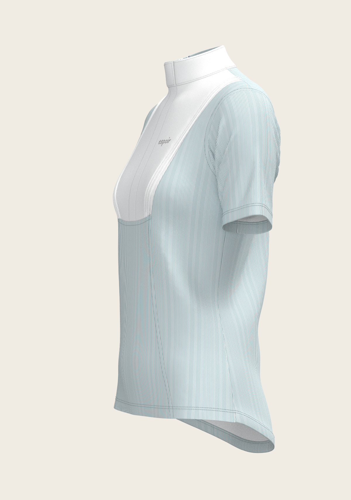  Stripes in Sky Blue Short Pleated Short Sleeve Show Shirt