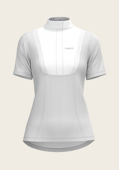  Stripes in Grey Short Pleated Short Sleeve Show Shirt