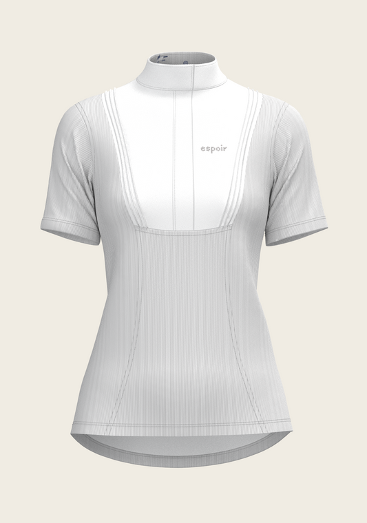  Stripes in Grey Short Pleated Short Sleeve Show Shirt