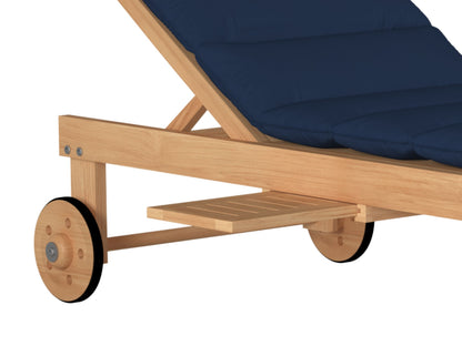 Lance Teak Outdoor Sunlounger with Sunbrella Cushions