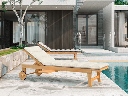 Lance Teak Outdoor Sunlounger with Sunbrella Cushions