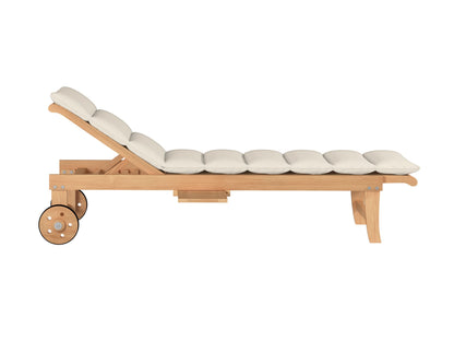 Lance Teak Outdoor Sunlounger with Sunbrella Cushions
