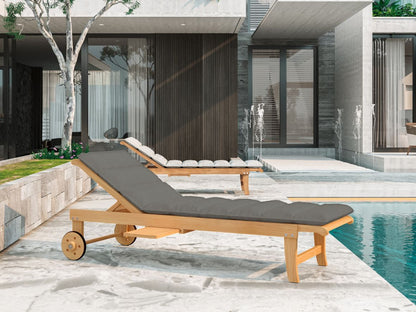 Lance Teak Outdoor Sunlounger with Sunbrella Cushions