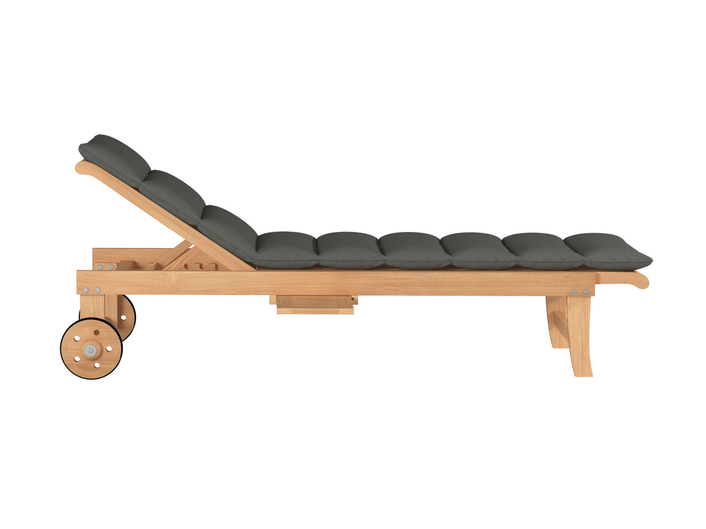 Lance Teak Outdoor Sunlounger with Sunbrella Cushions