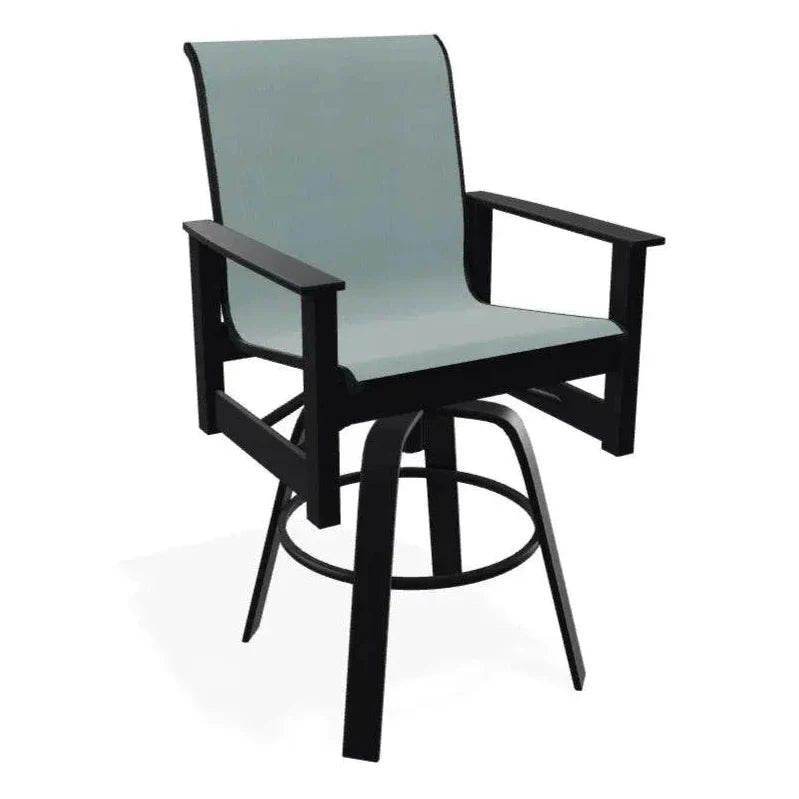 Leeward MGP Sling Bar Height Swivel Outdoor Arm Chair