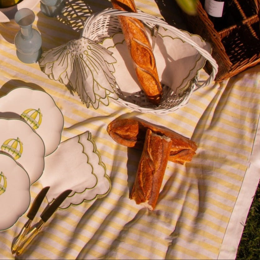Buttercream Yellow Stripe Tablecloth