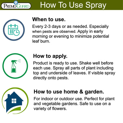 Plant and Garden Pest Control Spray - 32 oz | Plant Based Natural Non-Toxic | Premo Guard