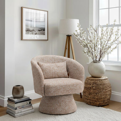 Liva Shearling Fabric Swivel Club Chair
