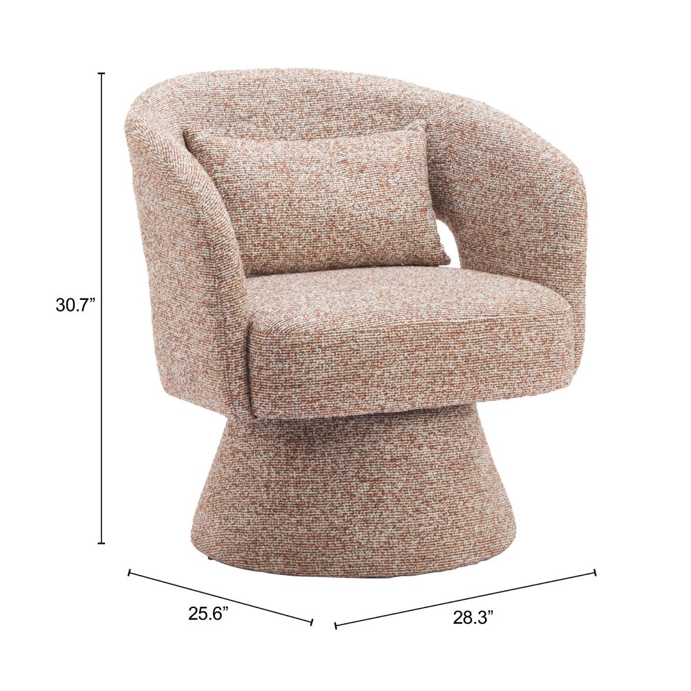 Liva Shearling Fabric Swivel Club Chair