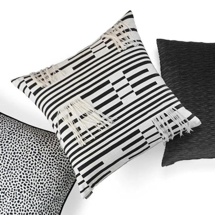 Loose Ends Textured Black Large Throw Pillow Insert