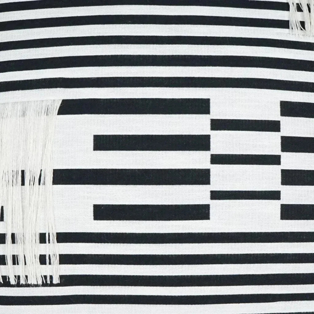 Loose Ends Textured Black Large Throw Pillow Insert