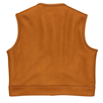 Legendary LowLife NCP Cropped Fitted American Bison Leather Motorcycle Vest