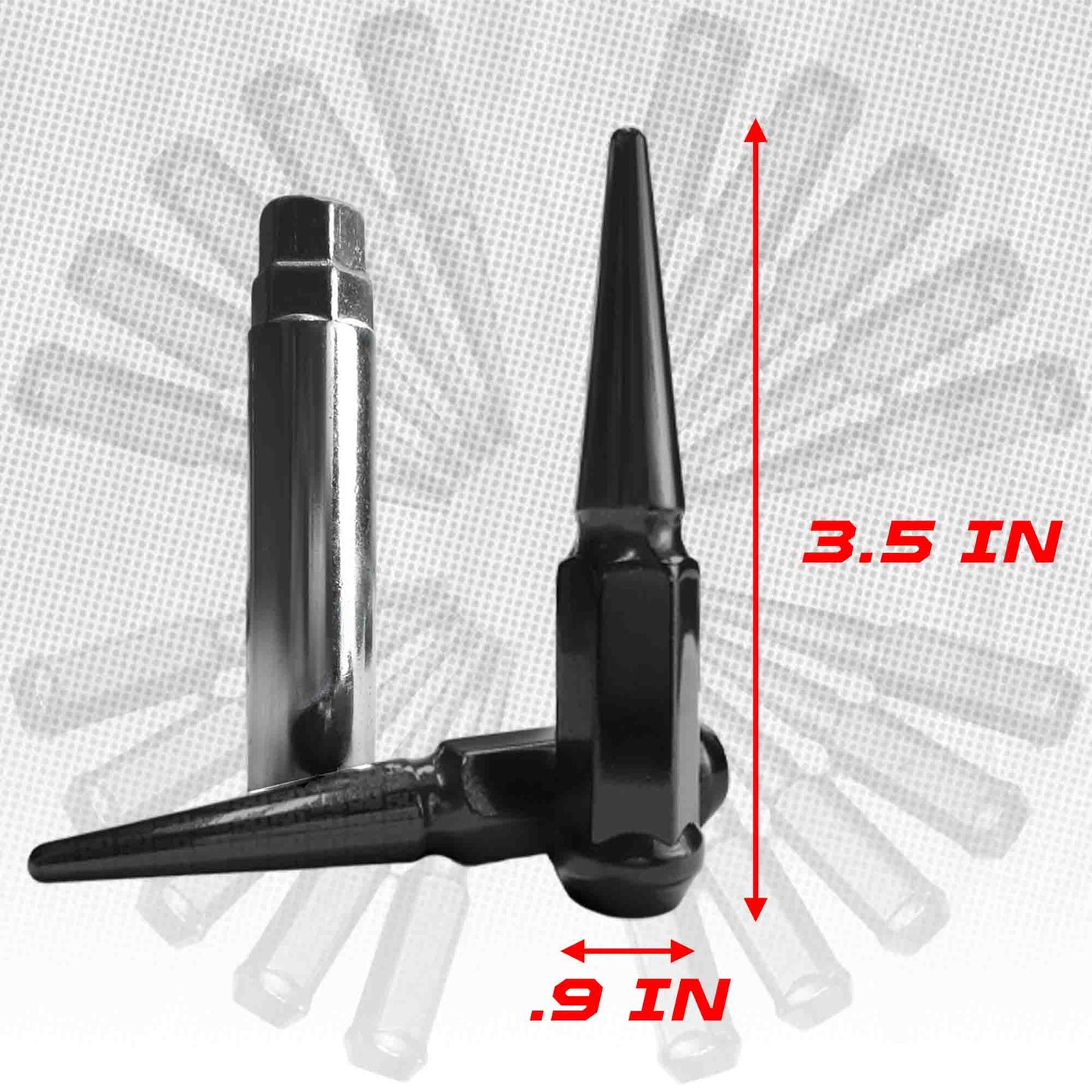 3/8-24 Extended Spike Lug Nuts - 60 Degree Taper Seat