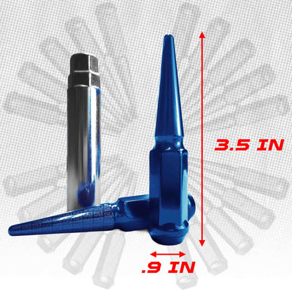 3/8-24 Extended Spike Lug Nuts - 60 Degree Taper Seat