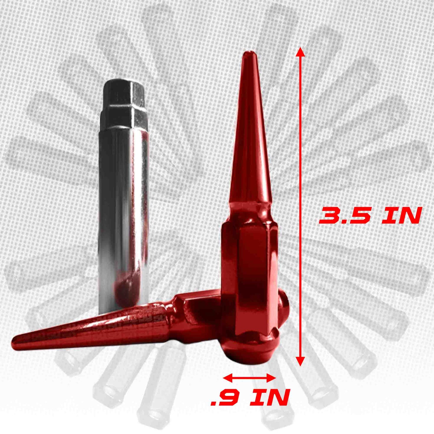 3/8-24 Extended Spike Lug Nuts - 60 Degree Taper Seat