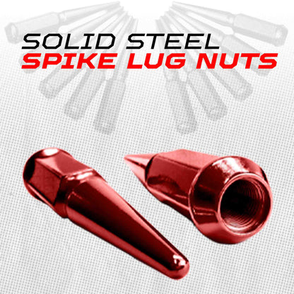 10x1.25mm Extended Spike Lug Nuts - 60 Degree Taper Seat