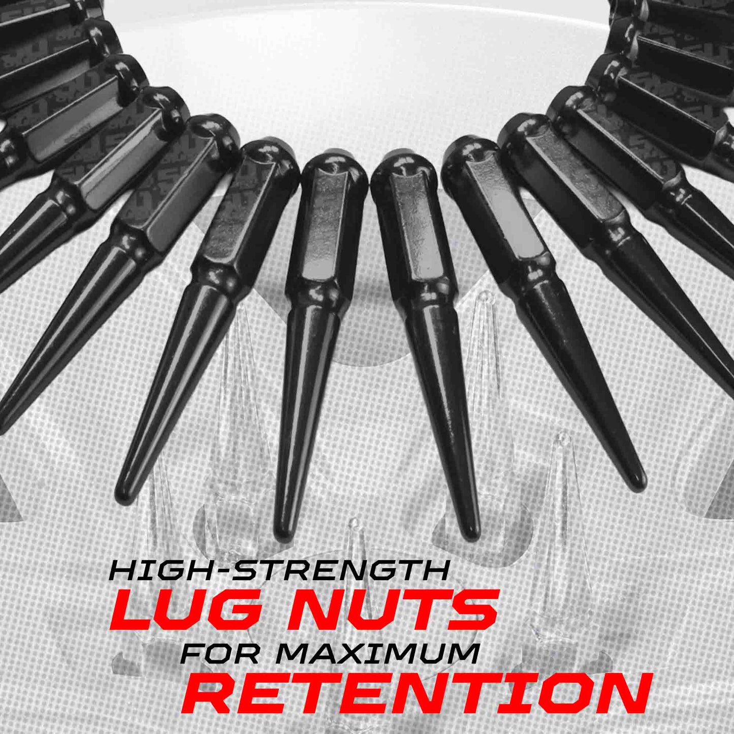 14x2.0mm Extended Spike Lug Nuts - 60 Degree Taper Seat