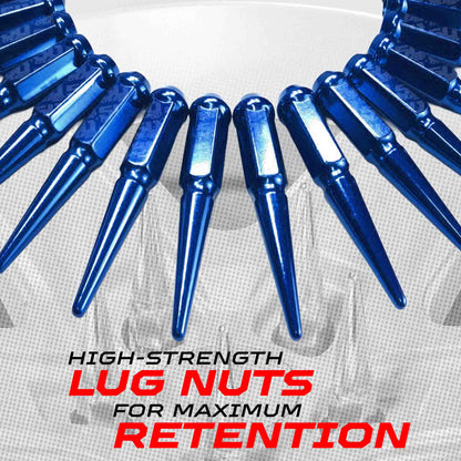10x1.25mm Extended Spike Lug Nuts - 60 Degree Taper Seat