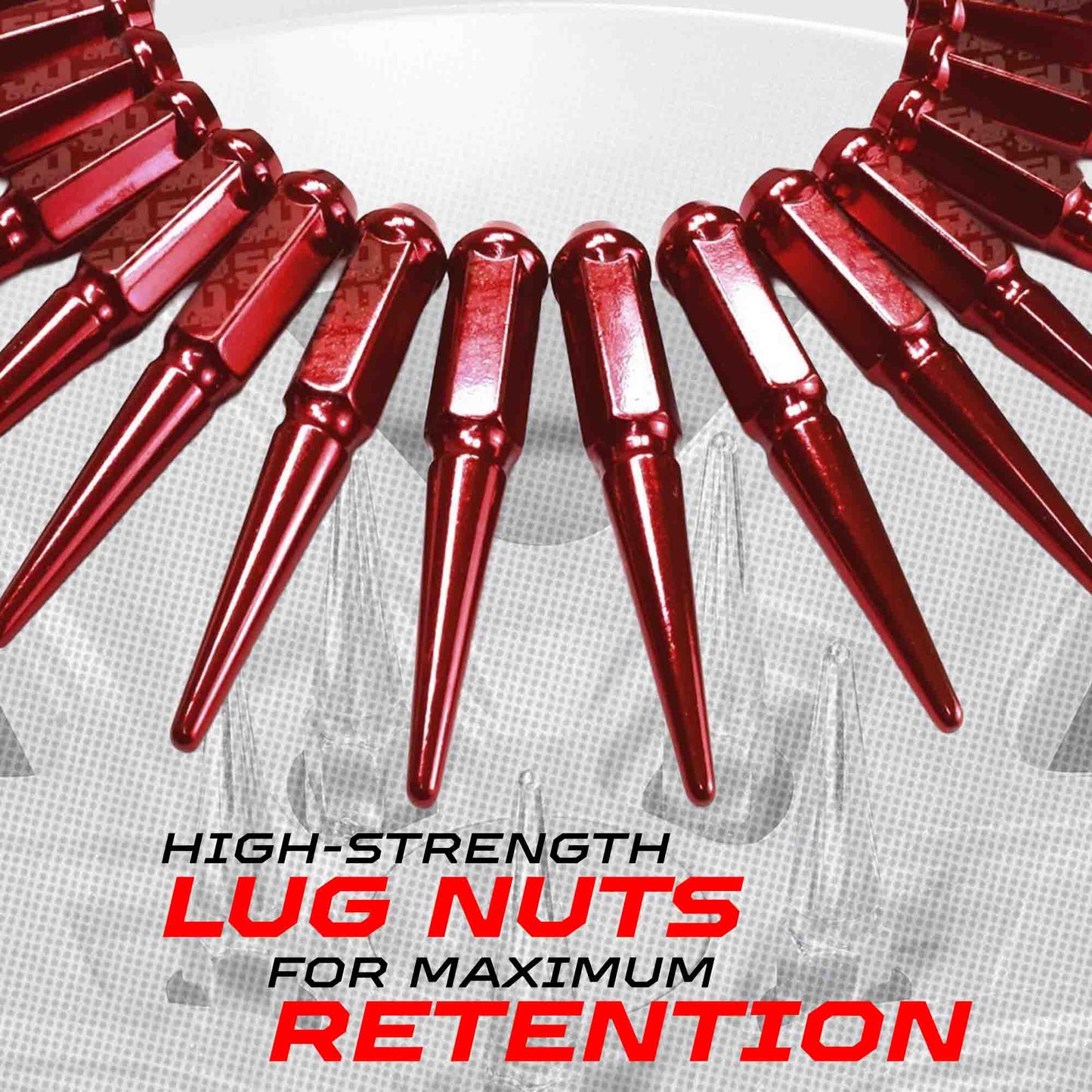 10x1.25mm Extended Spike Lug Nuts - 60 Degree Taper Seat