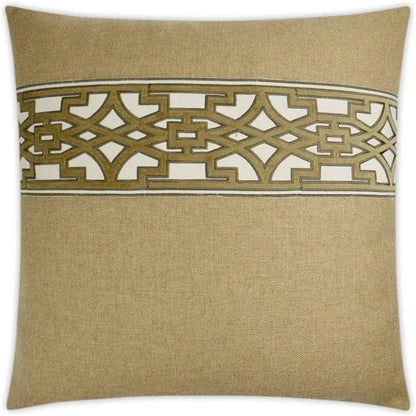 Lyon Saffron Brown Throw Pillow With Insert