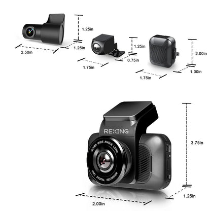 Rexing Waterproof Rear View Camera For V55 Premium 4K Modular Capabilities Car Dash Cam