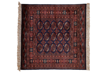 5x5 Vintage Fine Bokhara Square Rug