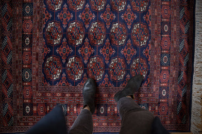 5x5 Vintage Fine Bokhara Square Rug
