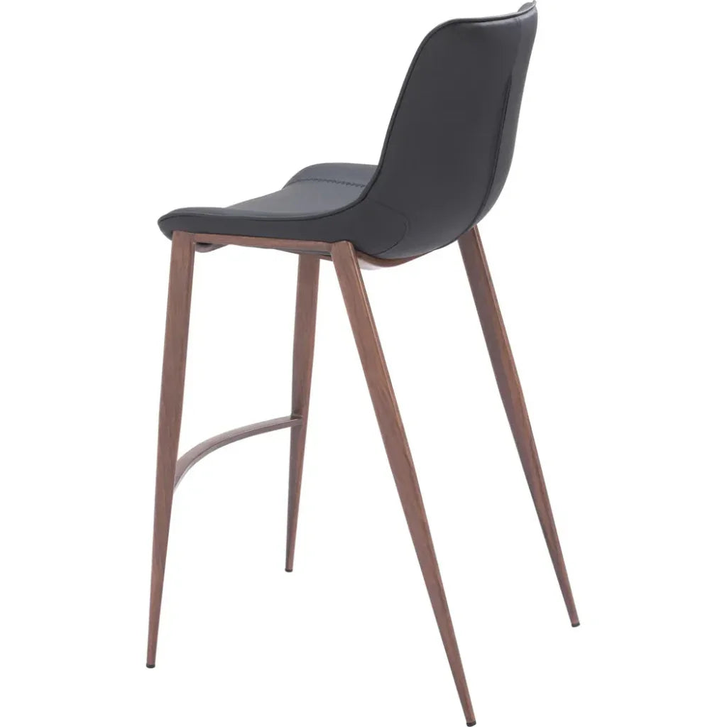 Magnus Barstool (Set of 2) Black & Walnut