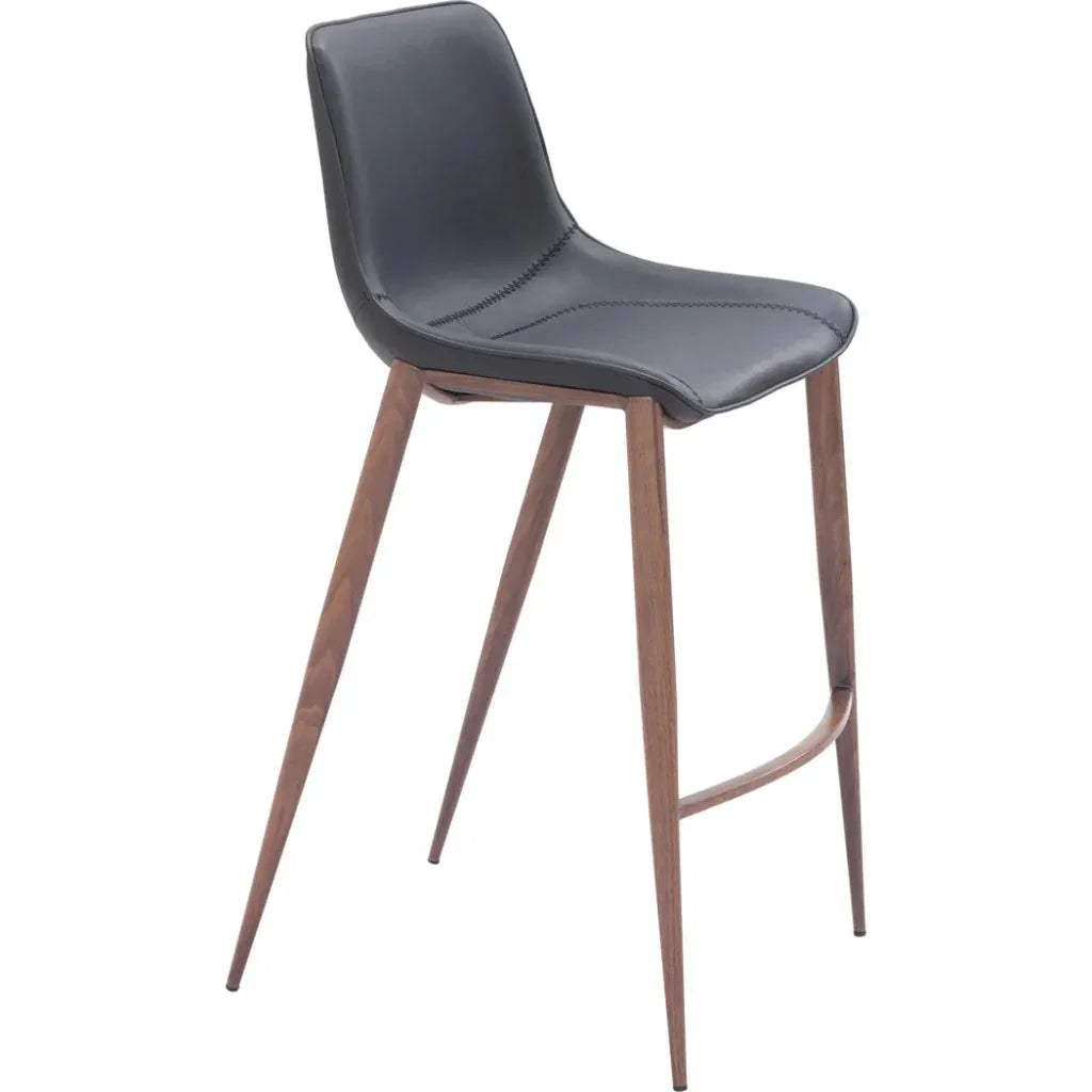 Magnus Barstool (Set of 2) Black & Walnut