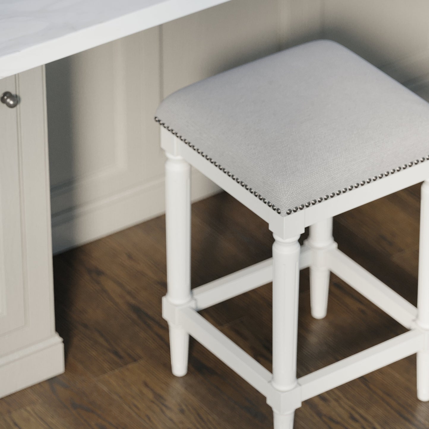 Asheville Stool in Solid White