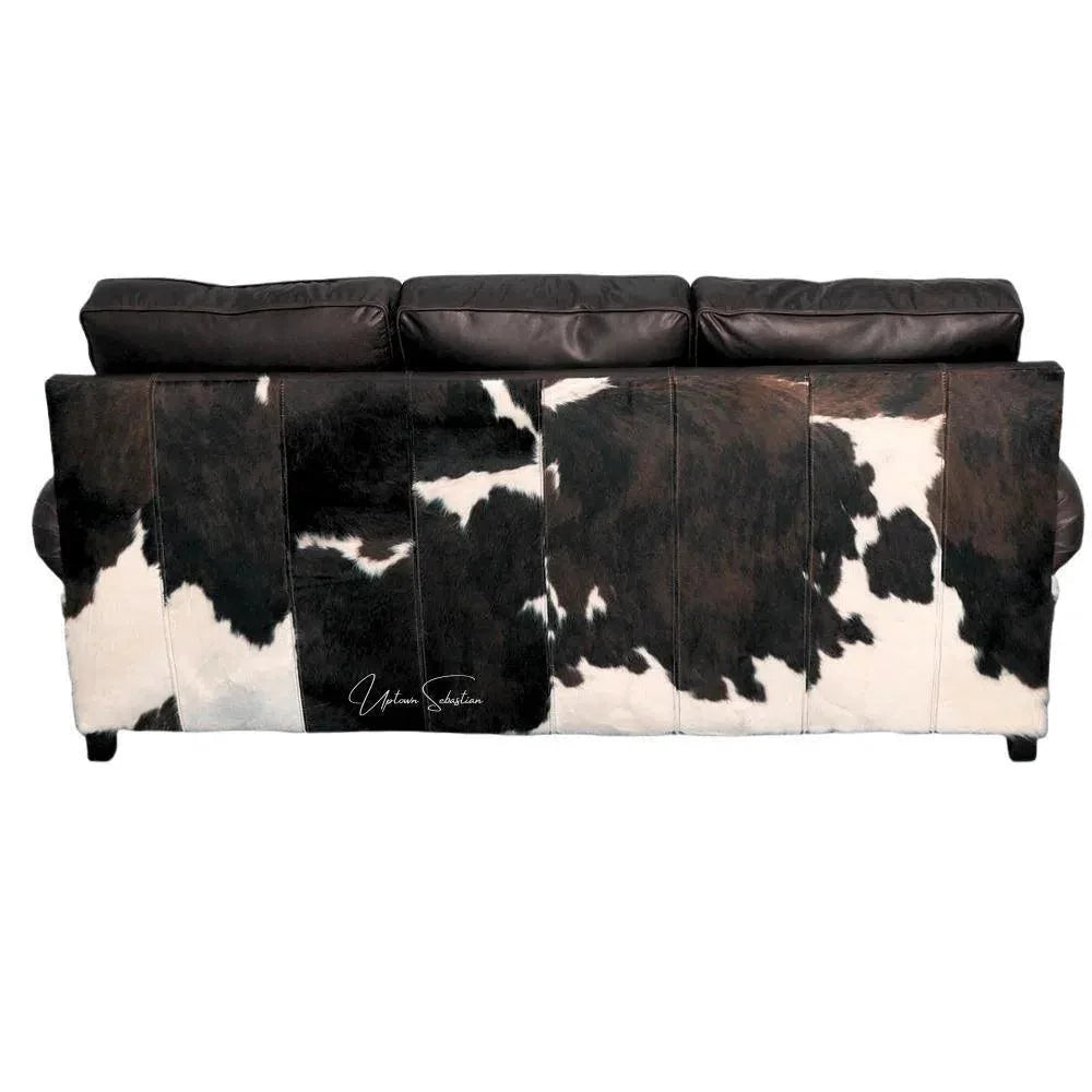 Marshal Two Tone Dark Brown Leather Sofa