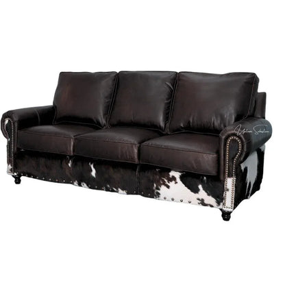 Marshal Two Tone Dark Brown Leather Sofa