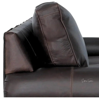 Marshal Two Tone Dark Brown Leather Sofa