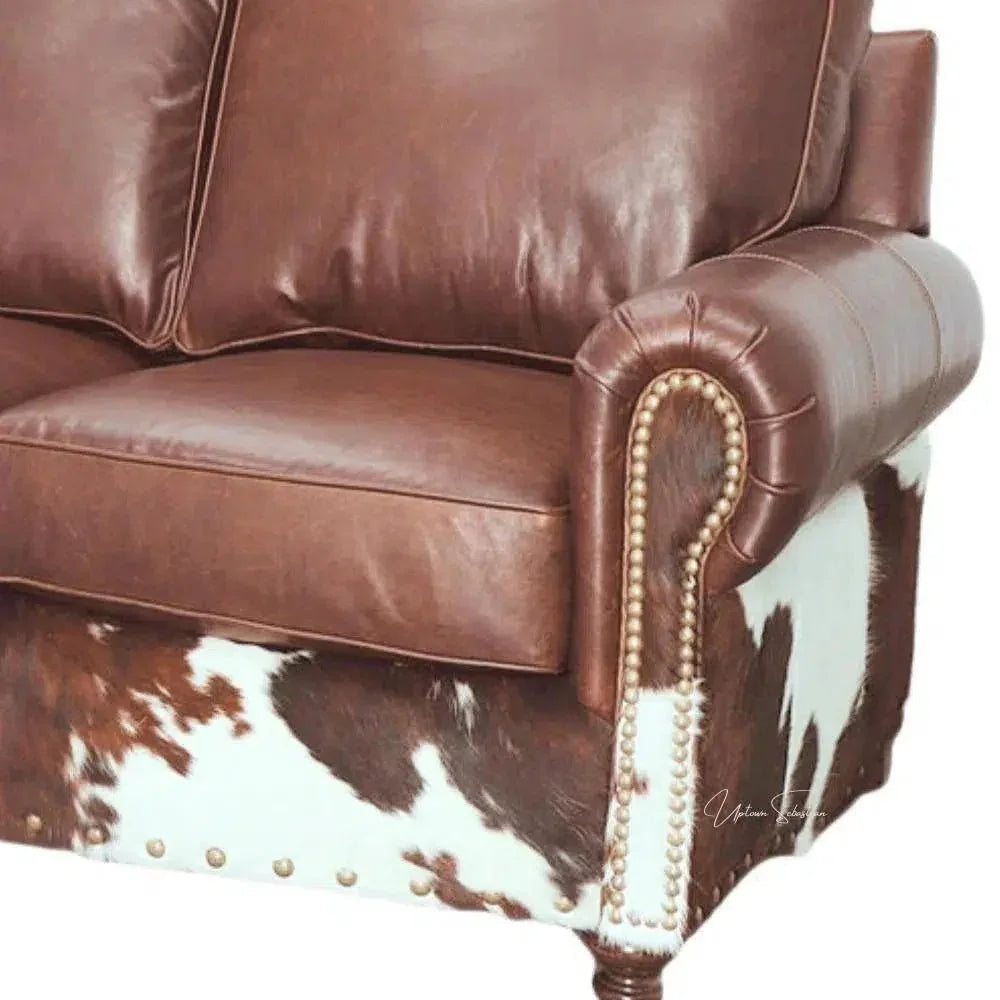 Marshal Western Caramel Leather Sofa